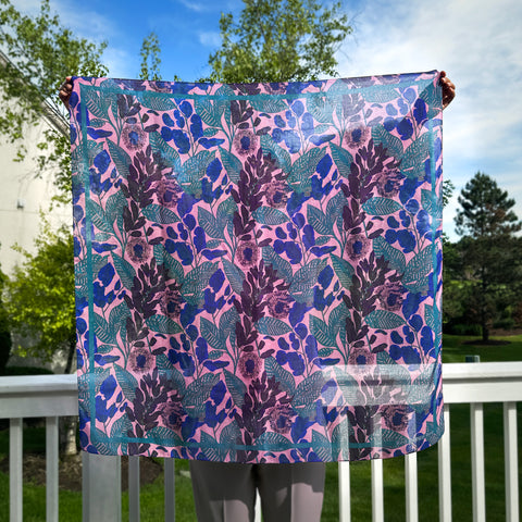 Violet Botanic Large Square Scarf