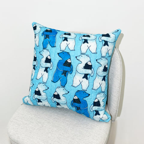 Polar Bear Quilted Cushion Cover