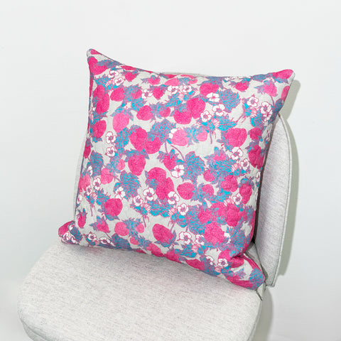 Soft Strawberry Quilted Cushion Cover