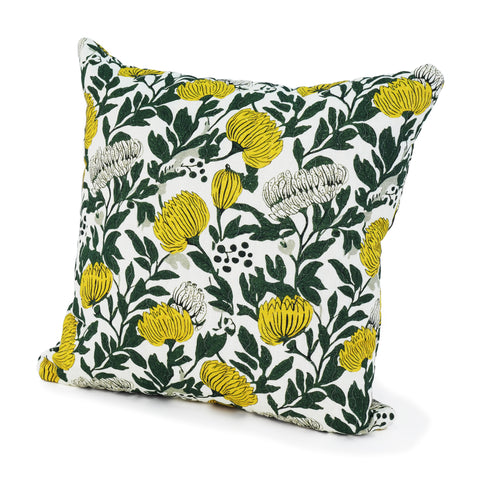 Yellow Chrysanthemum Quilted Cushion Cover